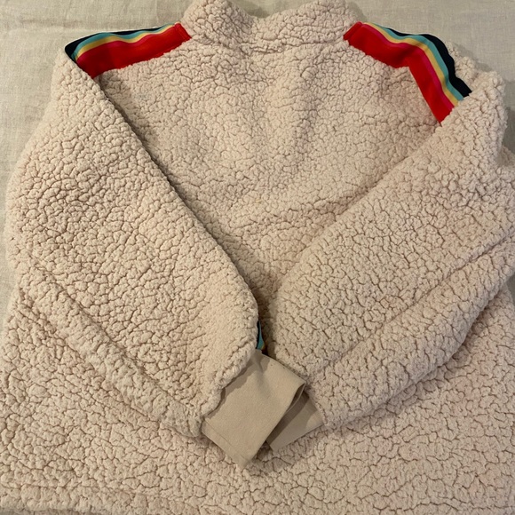 Tucker + Tate cozy fleece jacket with rainbow trim down arms. Kids sz 14/16 - Picture 6 of 7